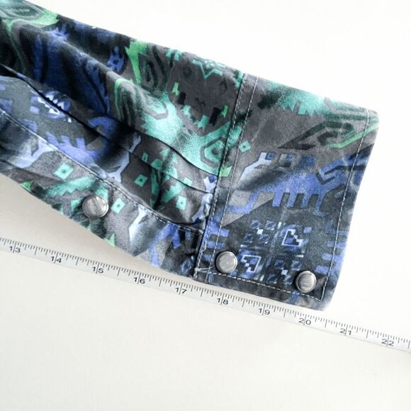 Panhandle Slim Rock & Roll Cowboy Mens Snap  Up Shirt Aztec Blue Green Size XL - Picture 5 of 7